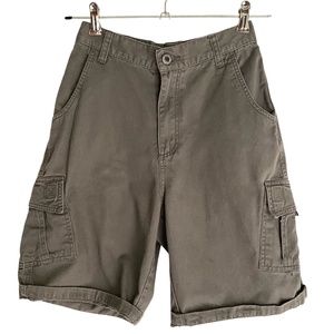 Rusty Men’s Grey 100% Cotton Cuffed Cargo Shorts [US 24]